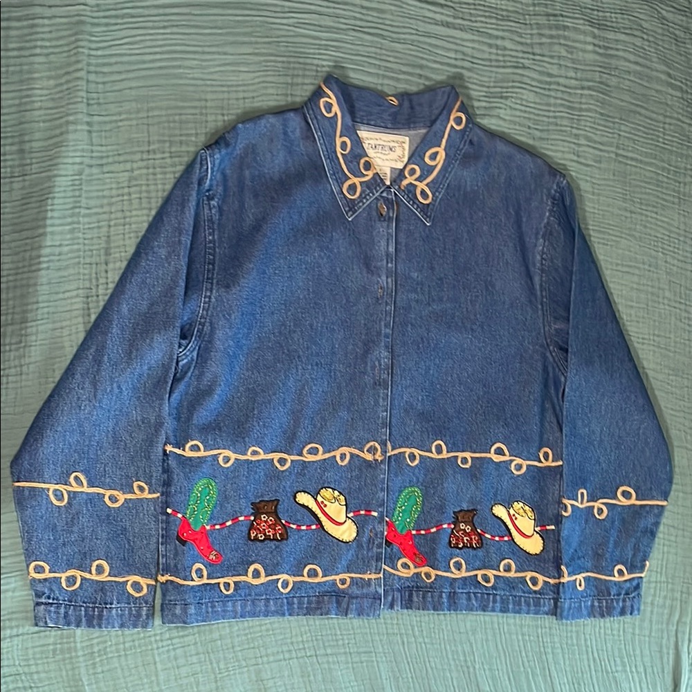 Vintage western button up denim jacket
